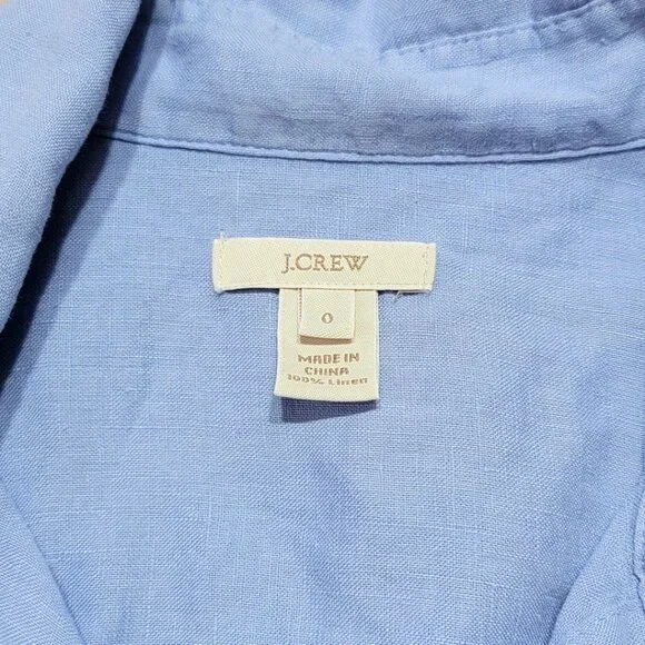 J. Crew Classic Button Up Linen Shirt | Size: 0 - Picture 14 of 15